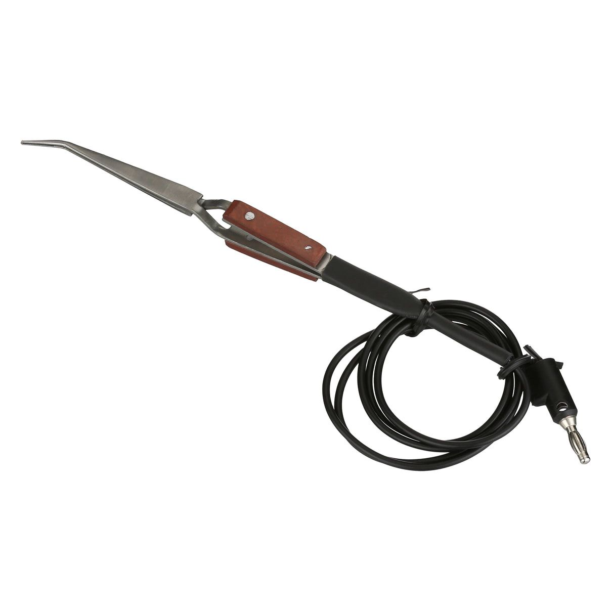 reverse lock tweezer with banana plug for permanent jewelry welders
