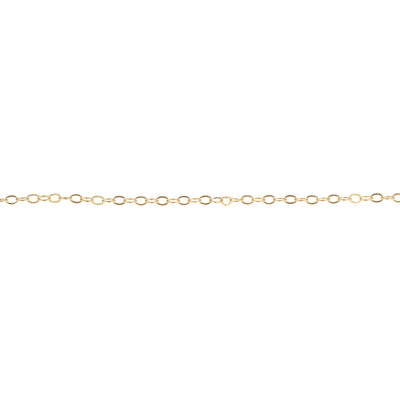 2.3mm Flat Oval Cable, Permanent Jewelry Chain, 14k Gold Fill, Spooled, "Elli"