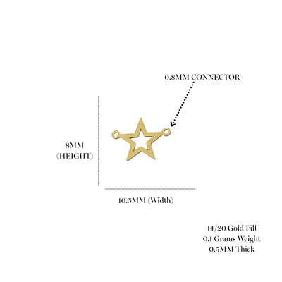 Tiny Silhouette Star Permanent Jewelry Connector - Gold Filled