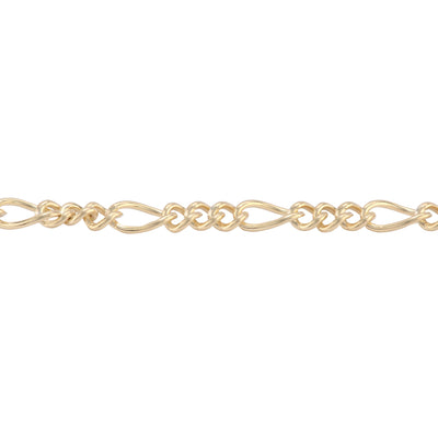 Figaro 3+1, 2.7mm, 14k Gold-Filled for Permanent Jewelry, Champagne Finish, "Paris"