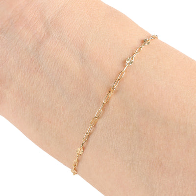Mini Sunburst x Paperclip - 14k Gold Fill for Permanent Jewelry