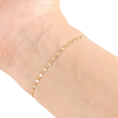 Tiny Twist Sunburst 2.1mm 14kt Gold Filled - Patterned Curb Chain for Permanent Jewelry "Waltz"