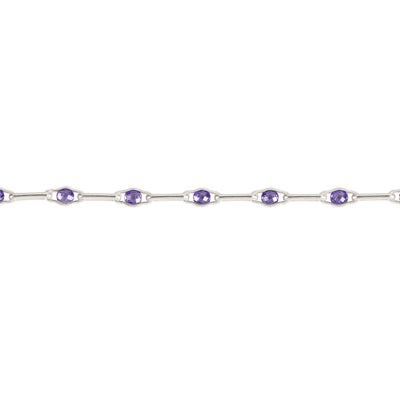 Purple Sparkle Paperclip Chain with Diamond (CZ's) - 3' (36")