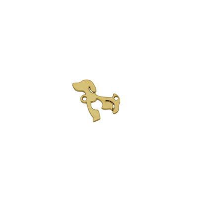 Petite Dog with Cat Silhouette Permanent Jewelry Connector - Gold Filled