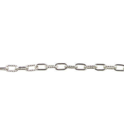 Thick Rope & Twist Sterling Silver Chain for Permanent Jewelry - "Marble"