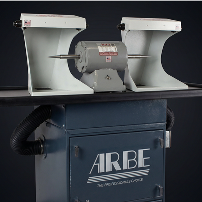 Stand Up Floor Model Polishing System w/ 1 H.P Dust Collector, 1/2H.P. Double Spindle Polishing Motor and 2 Hoods
