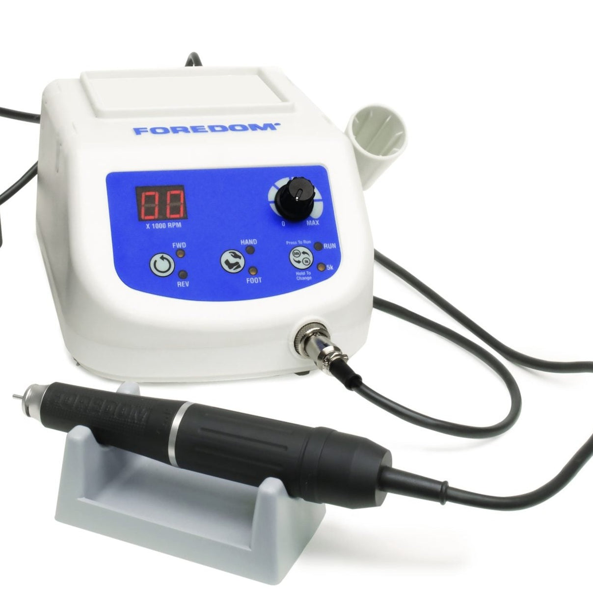 foredom k.1040 micromotor and handpiece on rest