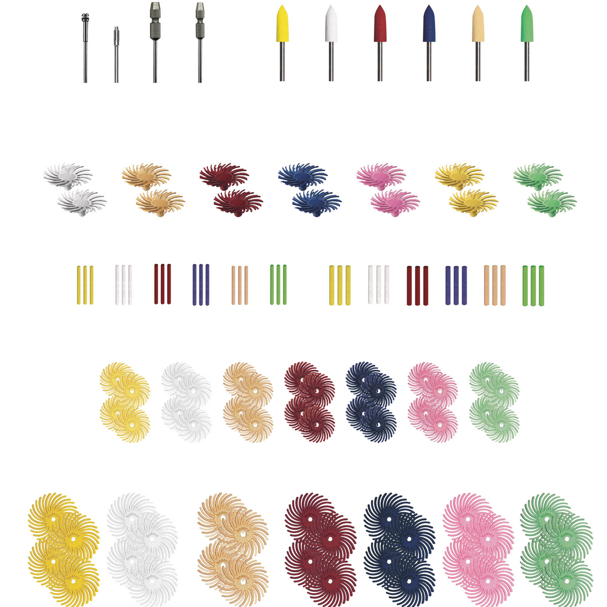Radial Discs, Polishing Pins & Points - With Organizing Case (116 piece)-Pepetools