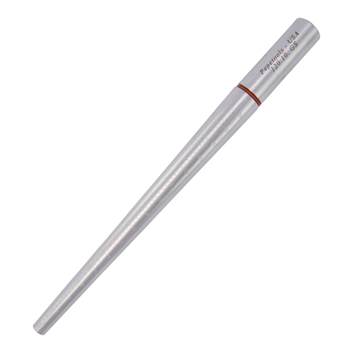 Euro Mandrel Graduated w/Groove 1-16 USA + Euro Sizes Gold Standard-Pepetools