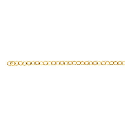 14/20 Yellow Gold-Filled 3.5mm Flat Round Cable Chain, 5 ft, Italian