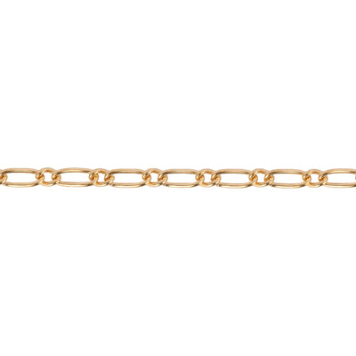1.5mm Figaro 1+1 Dainty Chain for Permanent Jewelry, 5ft, 14K Gold Filled "Mini Hermes"