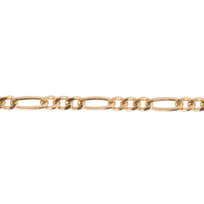 2.4mm Figaro Triple to Single, 14k Gold Fill Chain "Hermes" 3 Loops to 1 Link