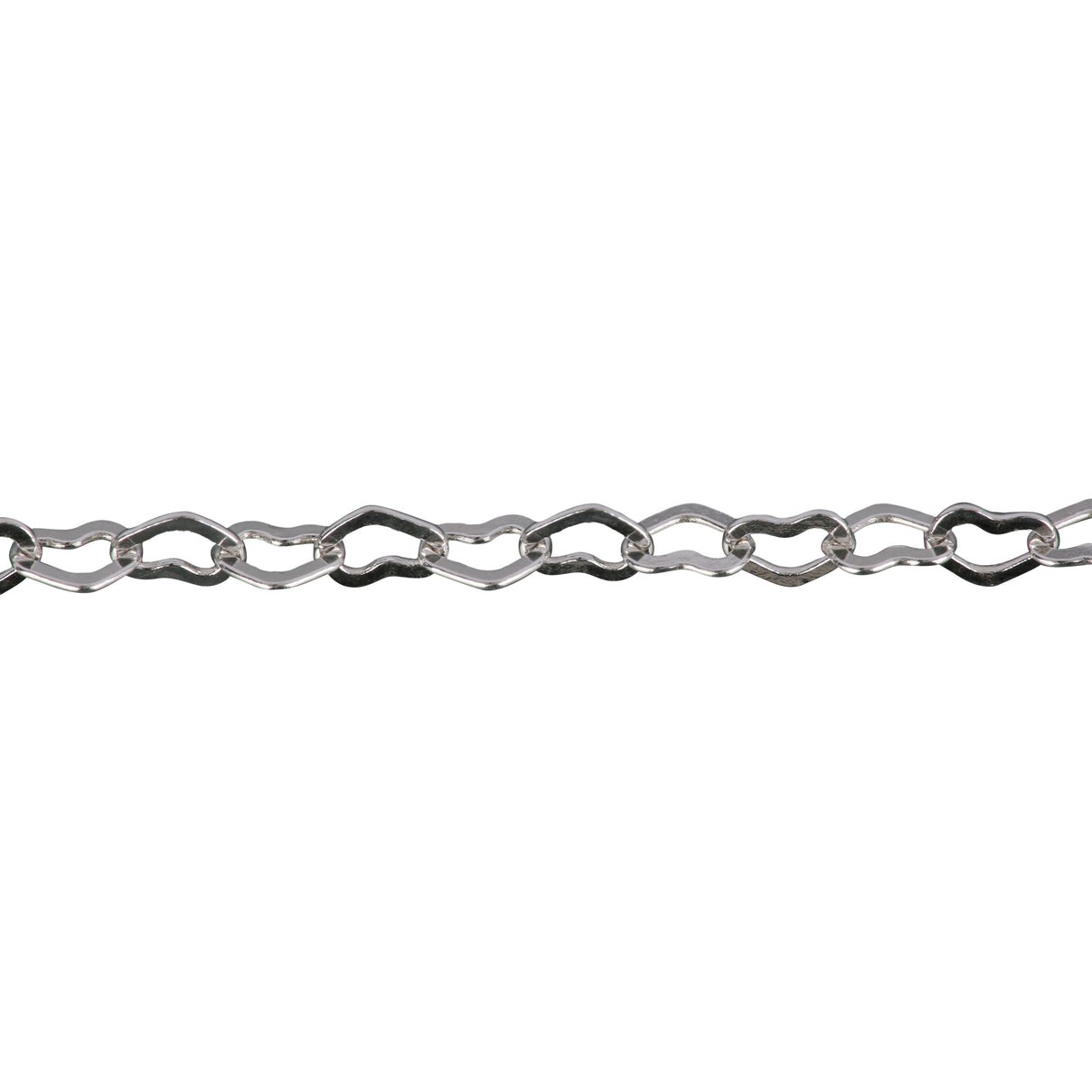 heart flat chain in sterling silver,