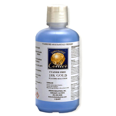 EarthCoat 18k Gold Cyanide Free Bath Plating Solutions 1 Quart Bottle
