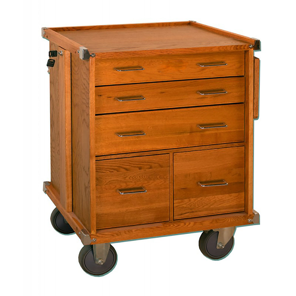 R24 Oak 5-Drawer Roller Cabinet
